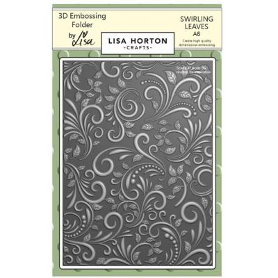 Lisa Horton Crafts 3D Embossing Folder -  Swirling Leaves